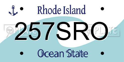 257SRO Rhode Island License Plate