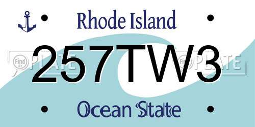 257TW3 Rhode Island License Plate