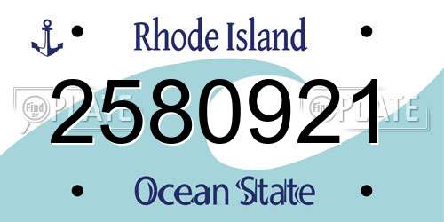 2580921 Rhode Island License Plate