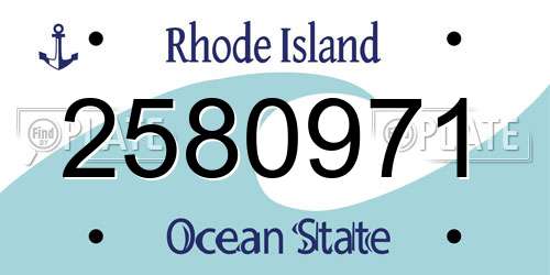 2580971 Rhode Island License Plate