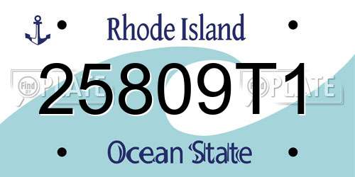 25809T1 Rhode Island License Plate
