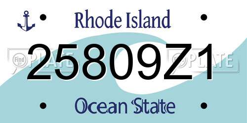 25809Z1 Rhode Island License Plate