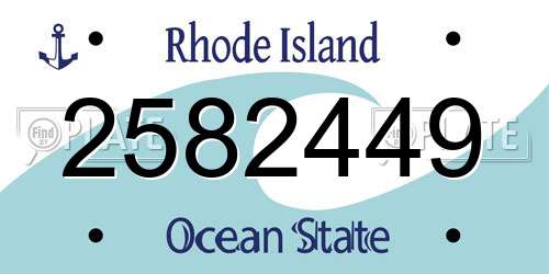2582449 Rhode Island License Plate