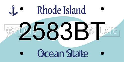 2583BT Rhode Island License Plate