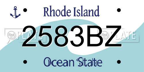 2583BZ Rhode Island License Plate