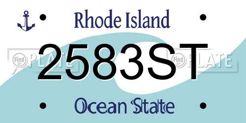 2583ST Rhode Island License Plate