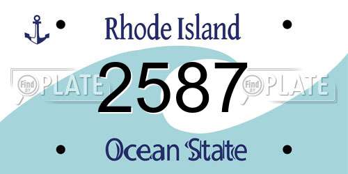 2587 Rhode Island License Plate