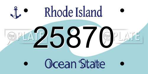 25870 Rhode Island License Plate