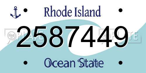 2587449 Rhode Island License Plate