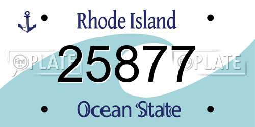 25877 Rhode Island License Plate