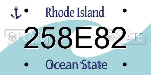 258E82 Rhode Island License Plate