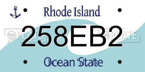 258EB2 Rhode Island License Plate