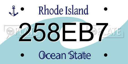 258EB7 Rhode Island License Plate