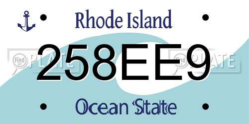 258EE9 Rhode Island License Plate