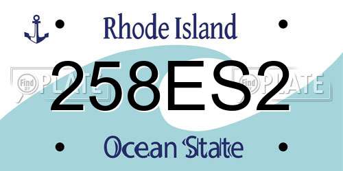 258ES2 Rhode Island License Plate