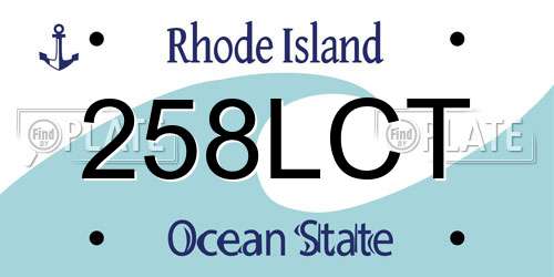 258LCT Rhode Island License Plate