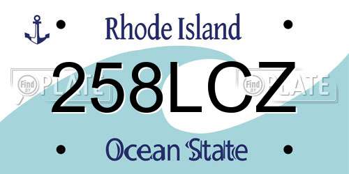 258LCZ Rhode Island License Plate