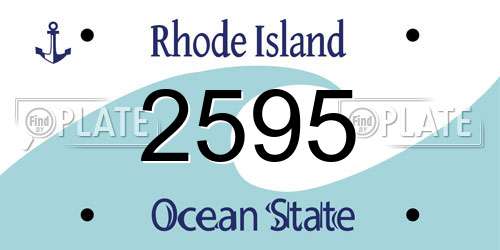 2595 Rhode Island License Plate