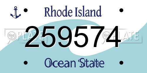259574 Rhode Island License Plate