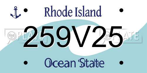 259V25 Rhode Island License Plate