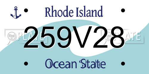 259V28 Rhode Island License Plate