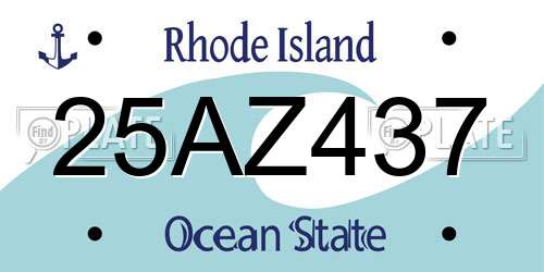 25AZ437 Rhode Island License Plate