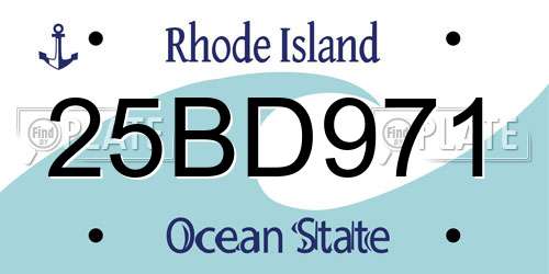 25BD971 Rhode Island License Plate