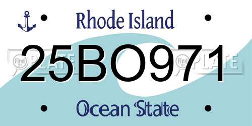 25BO971 Rhode Island License Plate
