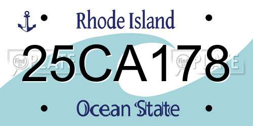 25CA178 Rhode Island License Plate