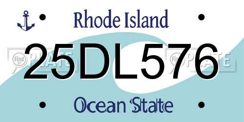 25DL576 Rhode Island License Plate