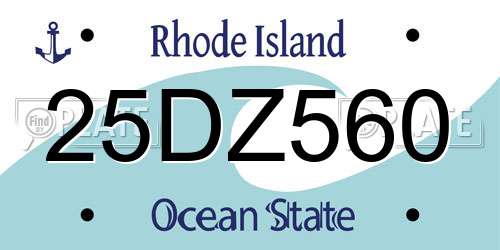 25DZ560 Rhode Island License Plate