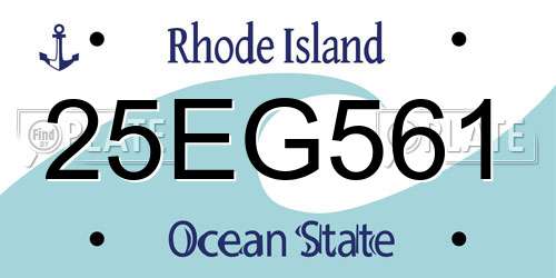 25EG561 Rhode Island License Plate
