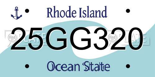 25GG320 Rhode Island License Plate