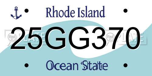 25GG370 Rhode Island License Plate