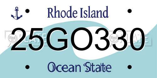 25GO330 Rhode Island License Plate