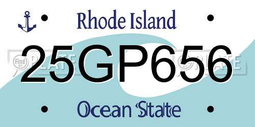 25GP656 Rhode Island License Plate