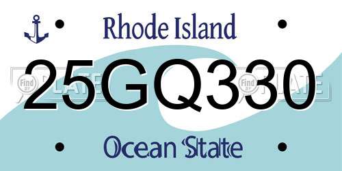 25GQ330 Rhode Island License Plate