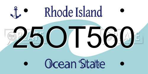 25OT560 Rhode Island License Plate