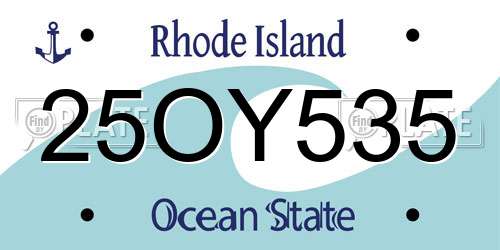 25OY535 Rhode Island License Plate