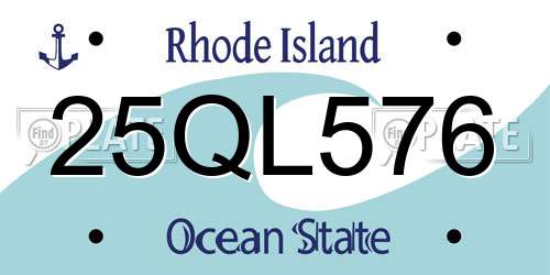 25QL576 Rhode Island License Plate