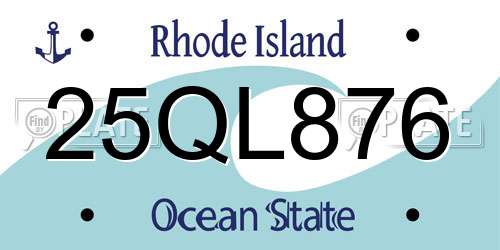 25QL876 Rhode Island License Plate