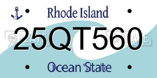 25QT560 Rhode Island License Plate