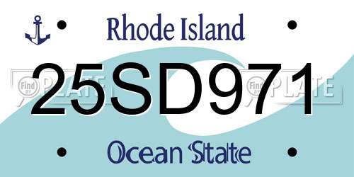 25SD971 Rhode Island License Plate