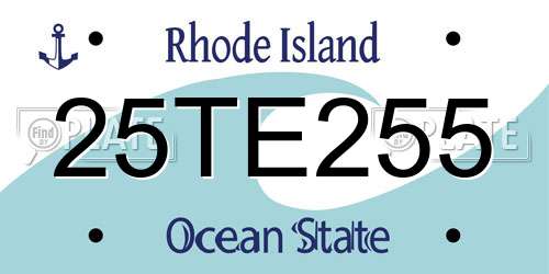 25TE255 Rhode Island License Plate