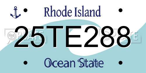 25TE288 Rhode Island License Plate