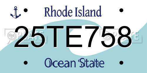 25TE758 Rhode Island License Plate