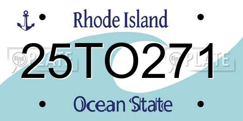 25TO271 Rhode Island License Plate