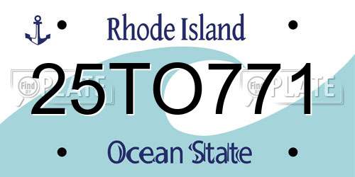 25TO771 Rhode Island License Plate