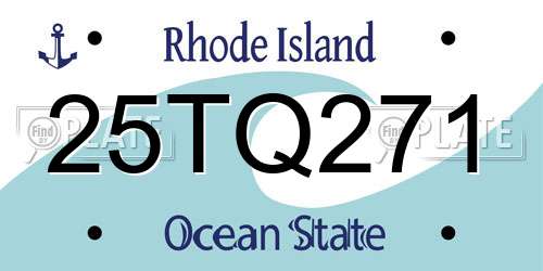 25TQ271 Rhode Island License Plate