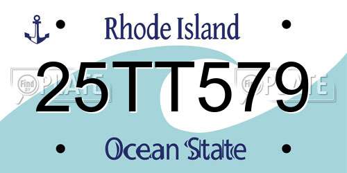 25TT579 Rhode Island License Plate